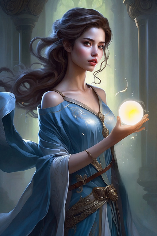 Human Female Sorceress 3
A human female sorceress with long brown hair. Wearing blue robes holding a glowing magical orb.
Keywords: human;female;sorceress;blue;long hair;brown;magic;orb;light