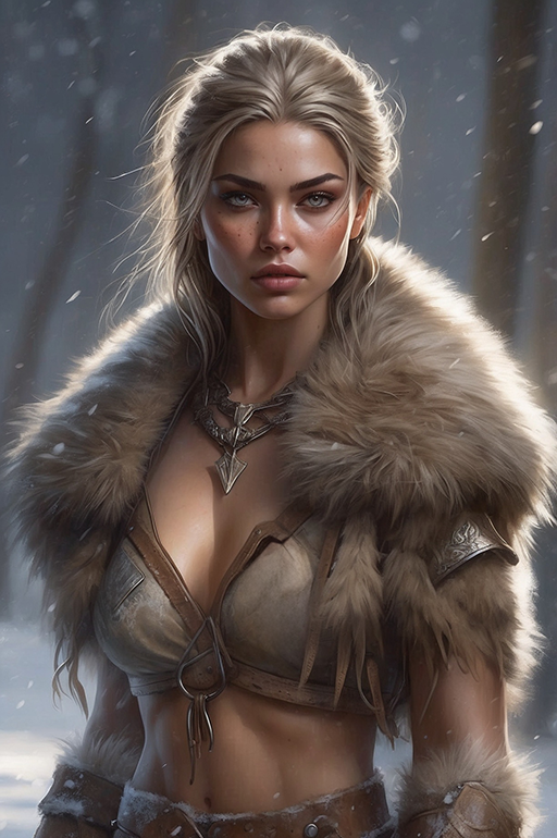 Human Female Warrior 9
A human female warrior with long dirty blonde hair. Wearing skimpy leather armor and furs in the snow.
Keywords: human;female;barbarian;warrior;fighter;long hair;blonde;leather armor;skimpy;furs;snow