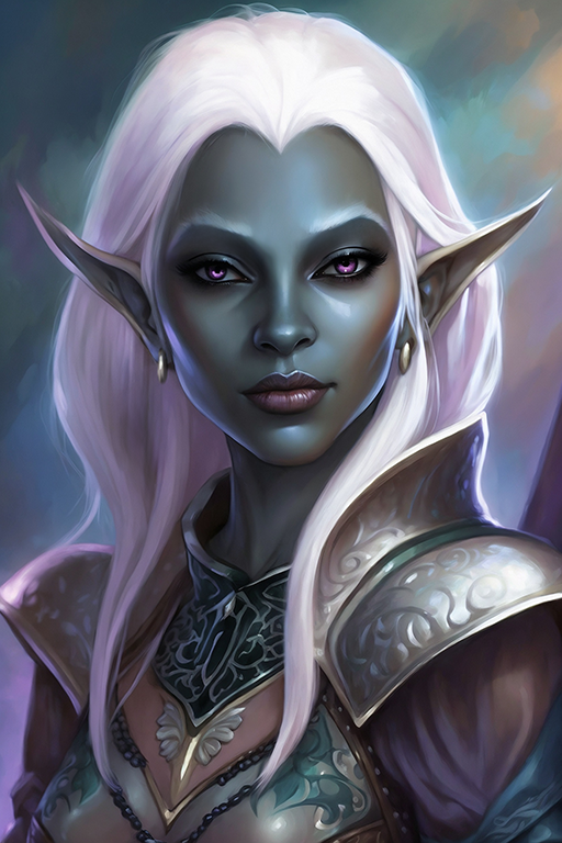 Female Drow 21
A typical female drow with long white hair and purple eyes. Wearing plate armor.
Keywords: drow;female;plate armor;long hair;white;purple eyes